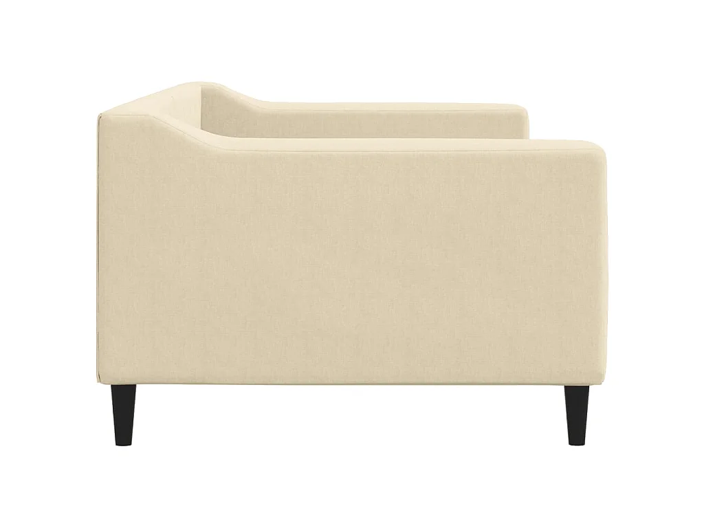 Sofá-cama 90x200 cm tecido cor creme