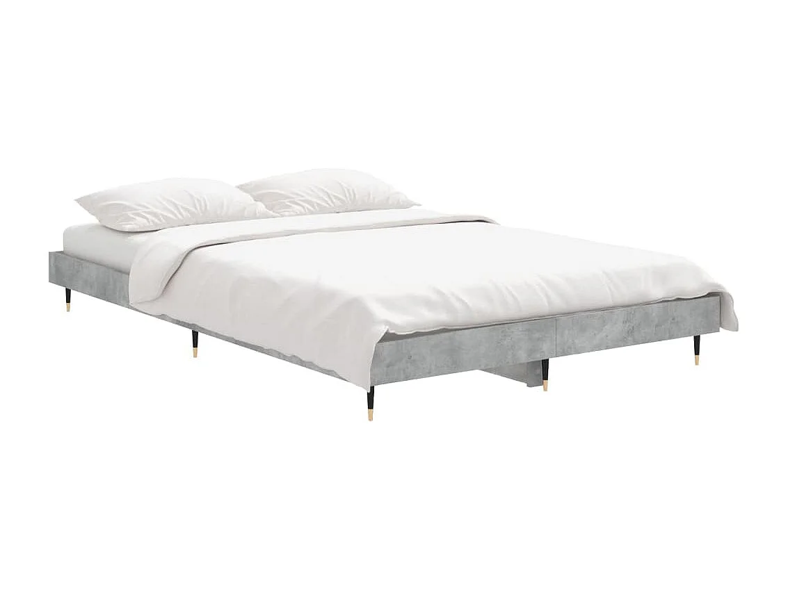 Cadre de lit sans matelas gris béton 120x190 cm