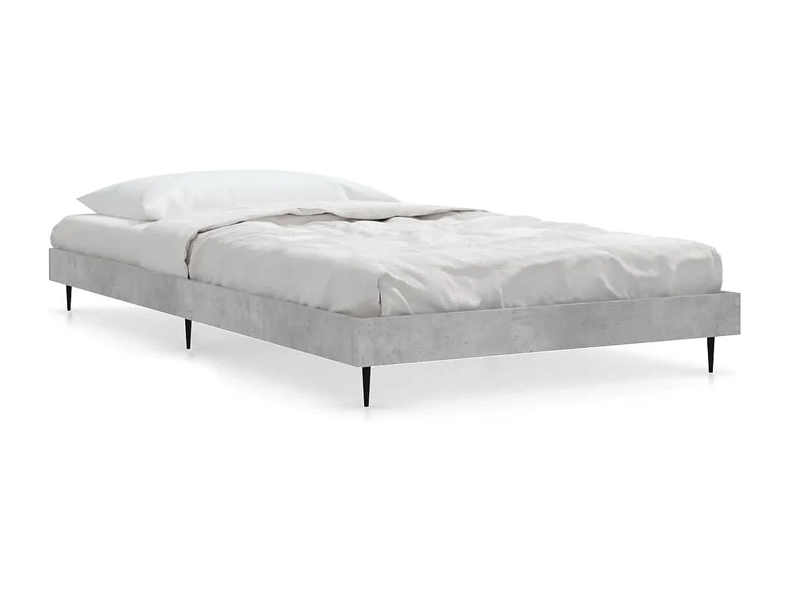 Cadre de lit sans matelas gris béton 100x200 cm