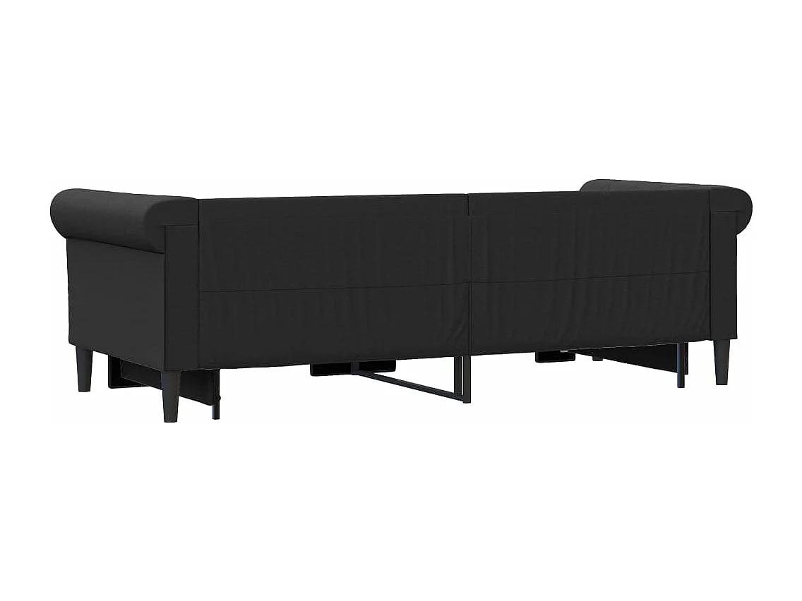 Sofá con cama nido cuero sintético negro 90x200 cm