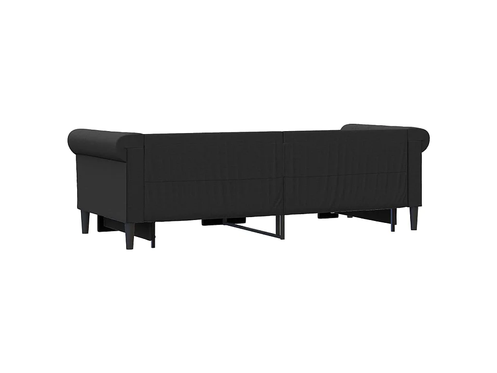 Lit de jour avec gigogne sans matelas noir 90x200 cm