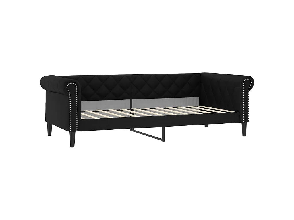 Lit de jour avec gigogne sans matelas noir 90x200 cm