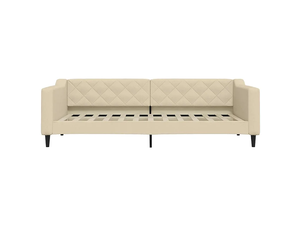 Lit de jour avec matelas crème 90x200 cm tissu