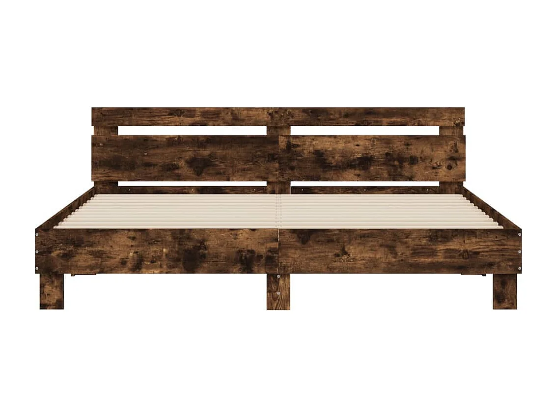 Cadre de lit sans matelas chêne fumé 160x200 cm