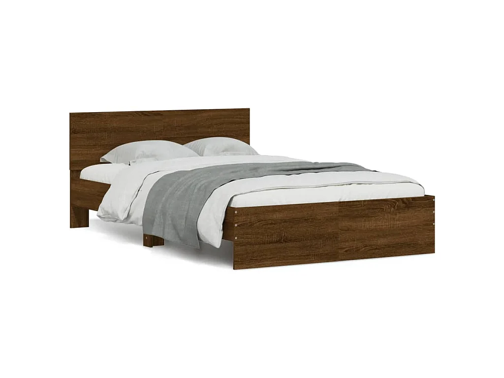 Cadre de lit sans matelas chêne marron 120x190 cm