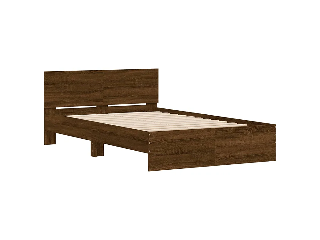 Cadre de lit sans matelas chêne marron 120x190 cm