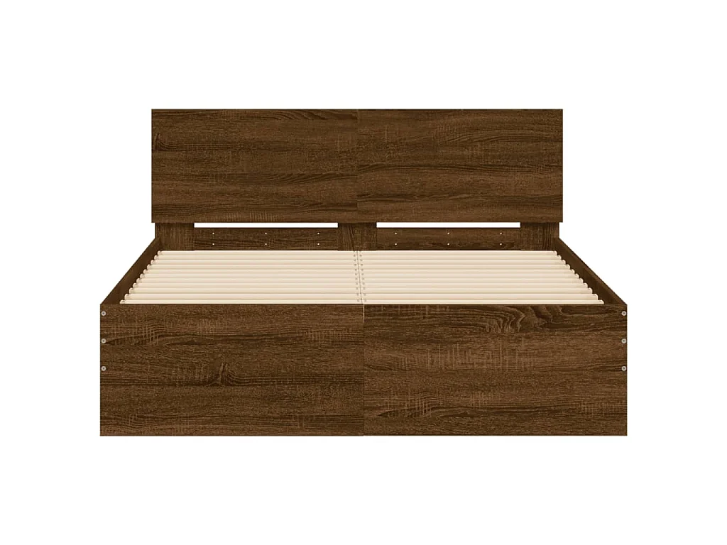 Cadre de lit sans matelas chêne marron 120x190 cm
