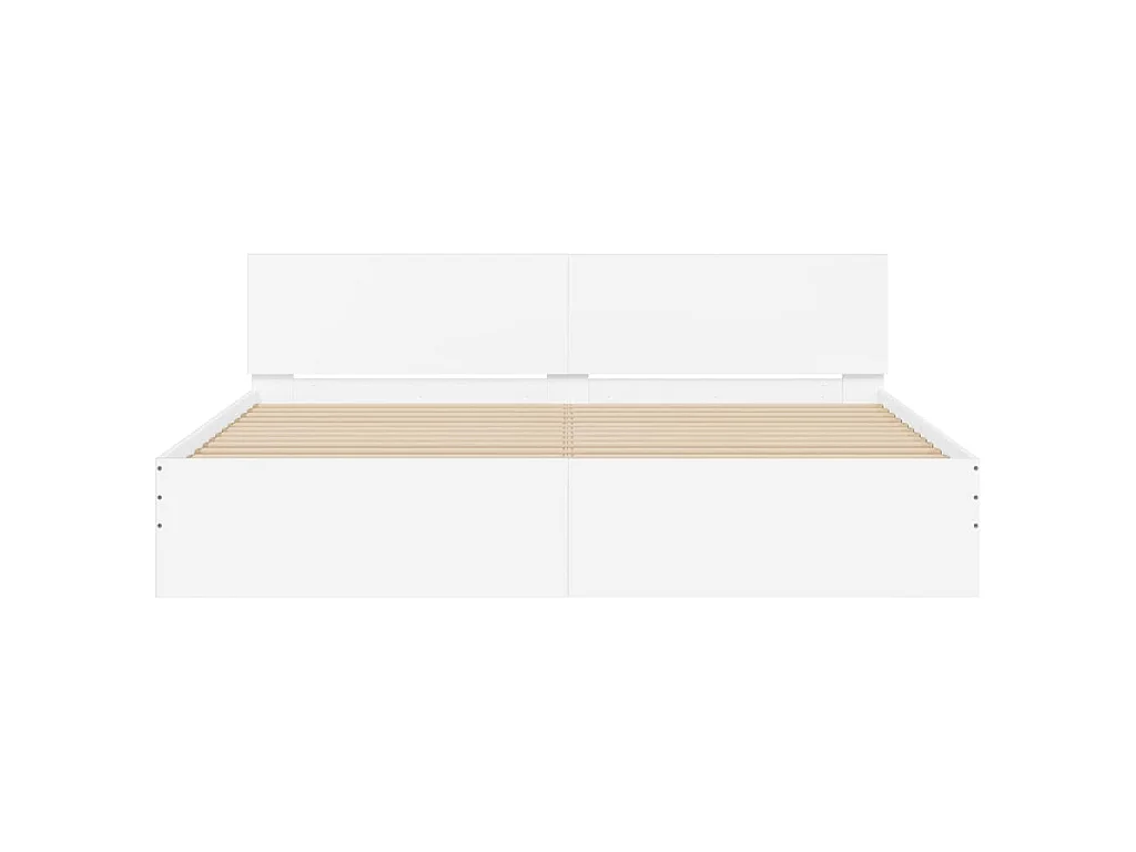 Cadre de lit avec LED sans matelas blanc 200x200 cm