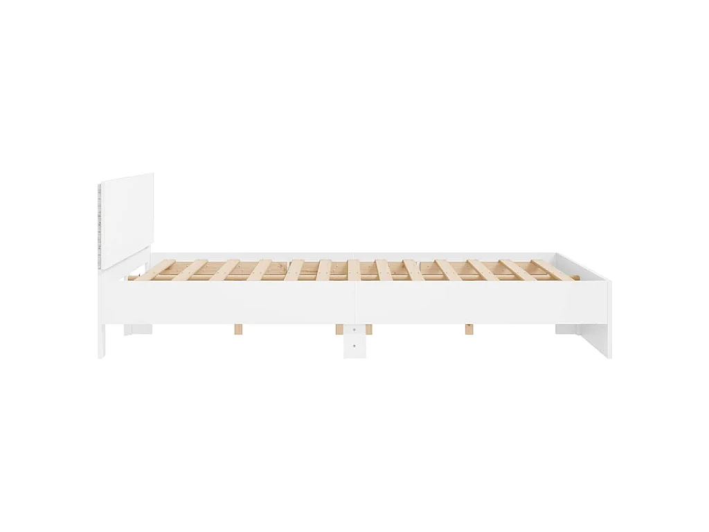 Cadre de lit avec LED sans matelas blanc 200x200 cm