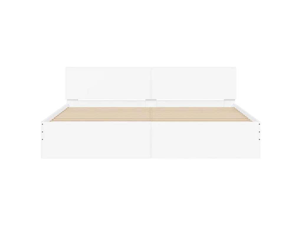 Cadre de lit avec LED sans matelas blanc 200x200 cm