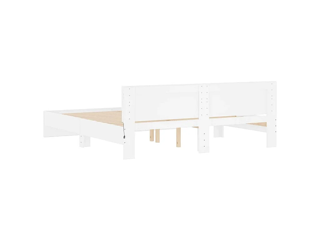 Cadre de lit avec LED sans matelas blanc 200x200 cm