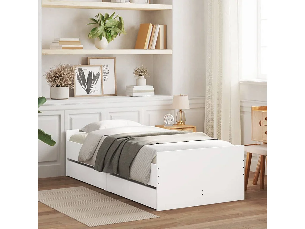 Giroletto con Cassetti Bianco 90x190 cm