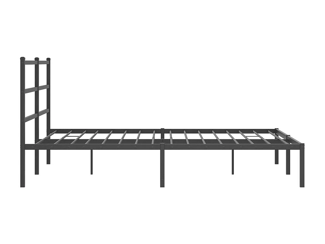 Giroletto con Testiera in Metallo Nero 160x200 cm