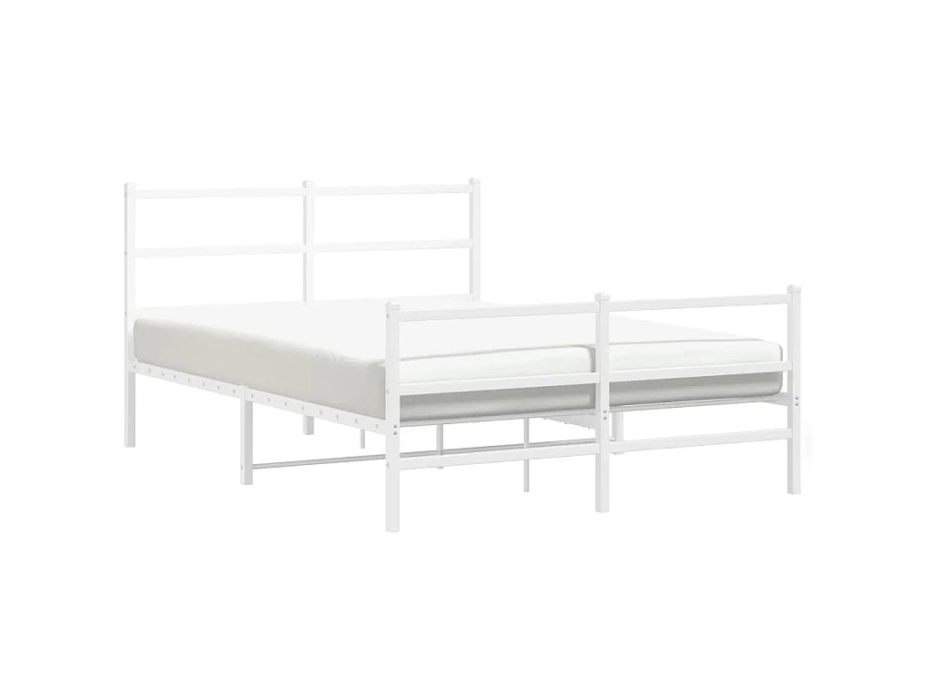 Bedframe met hoofd- en voeteneinde metaal wit 140x200 cm