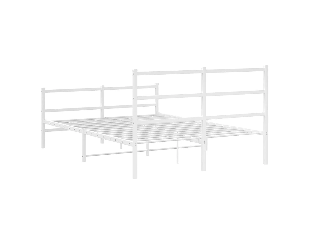 Bedframe met hoofd- en voeteneinde metaal wit 140x200 cm