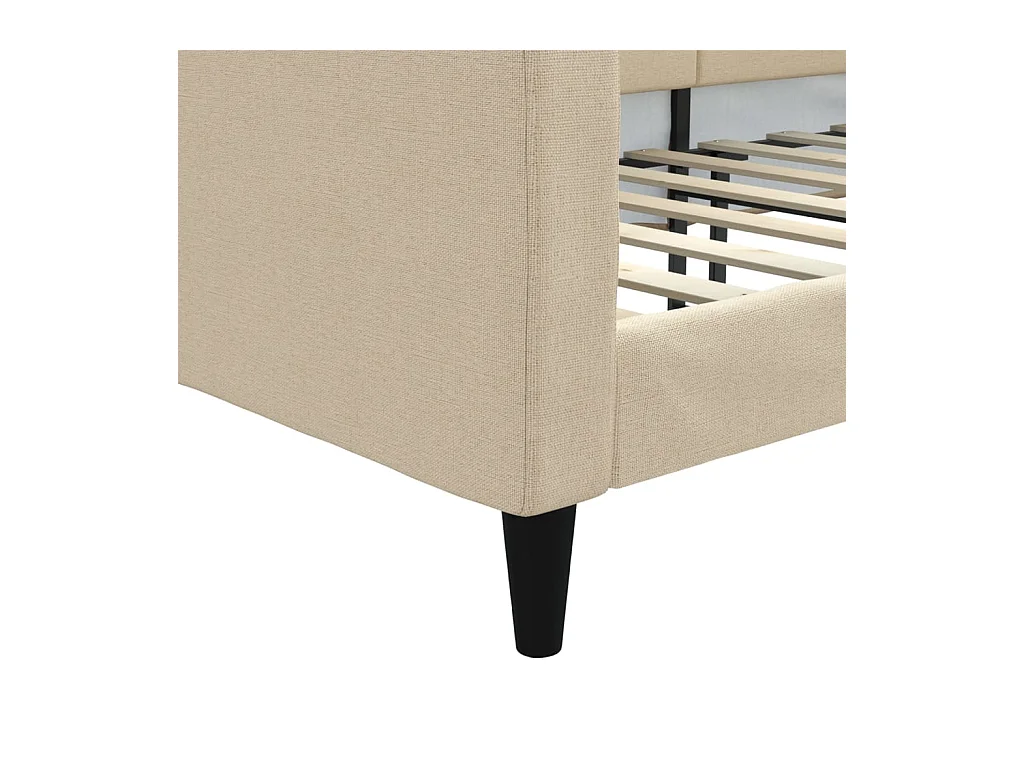 Lit de repos sans matelas crème 80x200 cm tissu