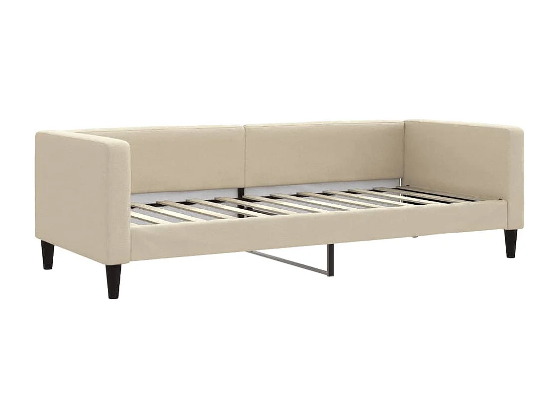 Lit de repos sans matelas crème 80x200 cm tissu
