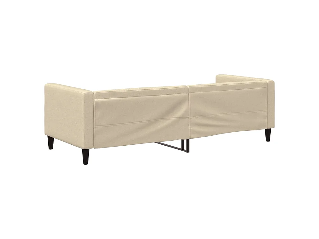 Slaapbank 80x200 cm stof crèmekleurig