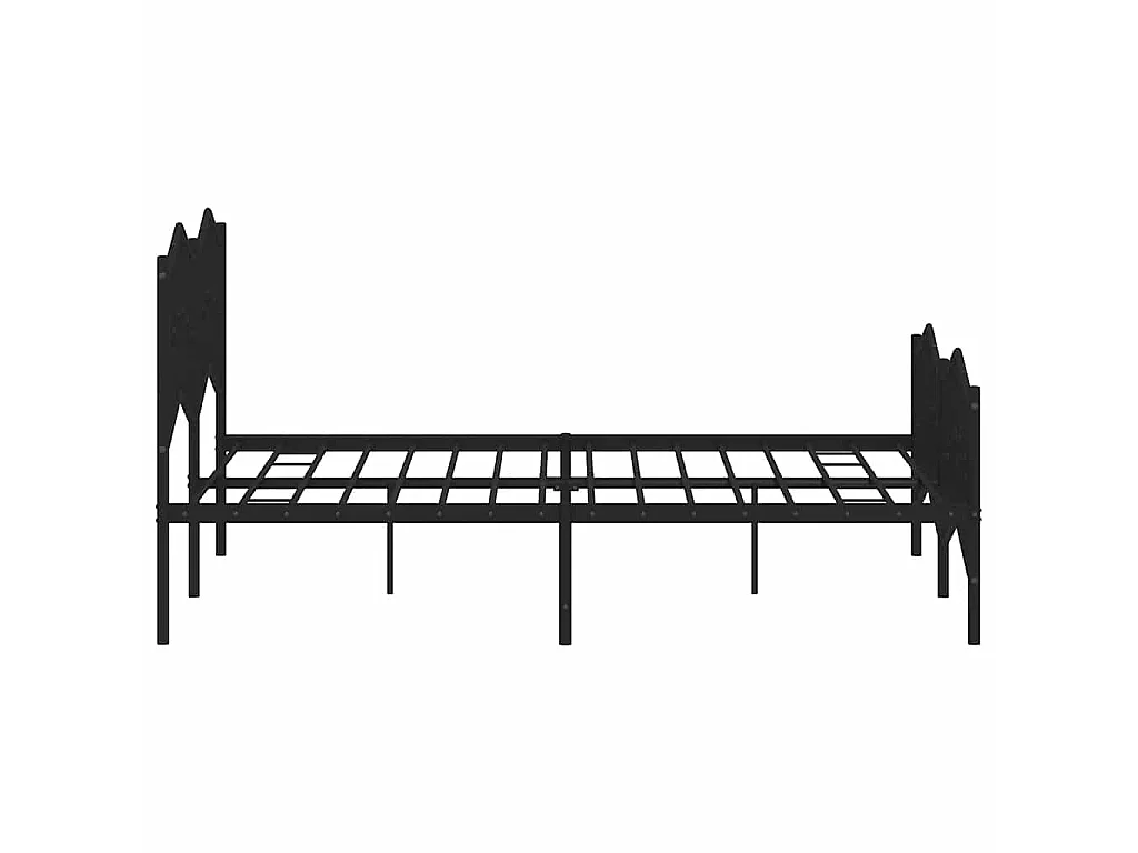 Cadre de lit métal sans matelas avec pied de lit noir 135x190cm