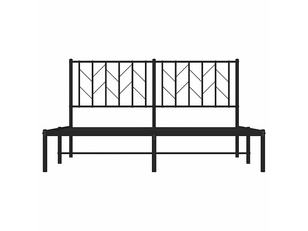 Giroletto con Testiera in Metallo Nero 150x200 cm