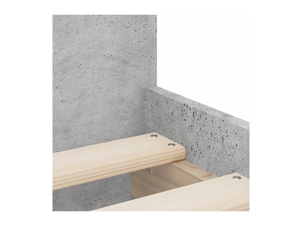 Estructura de cama con cajones gris hormigón 100x200 cm