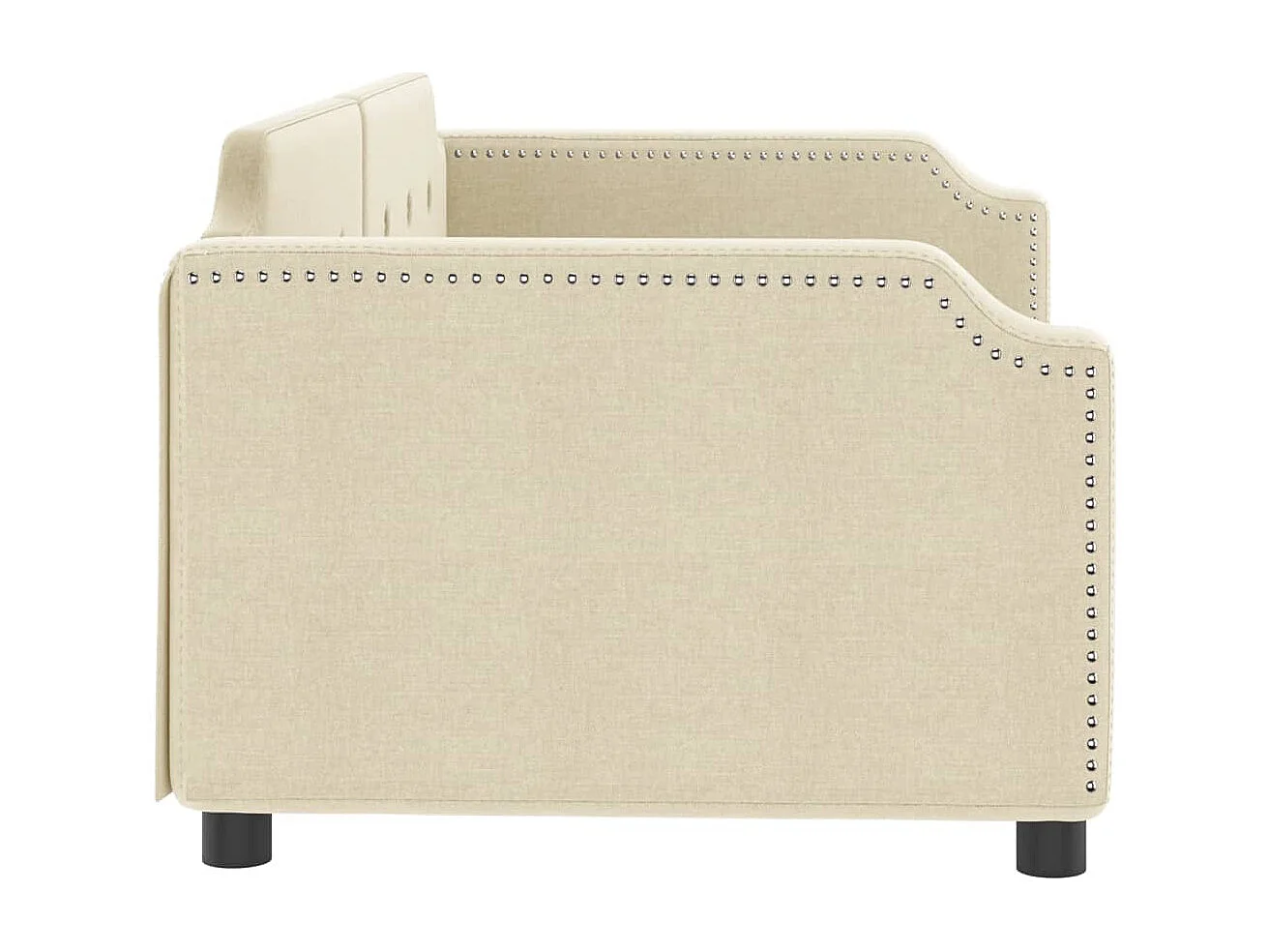 Lit de repos sans matelas crème 90x200 cm tissu