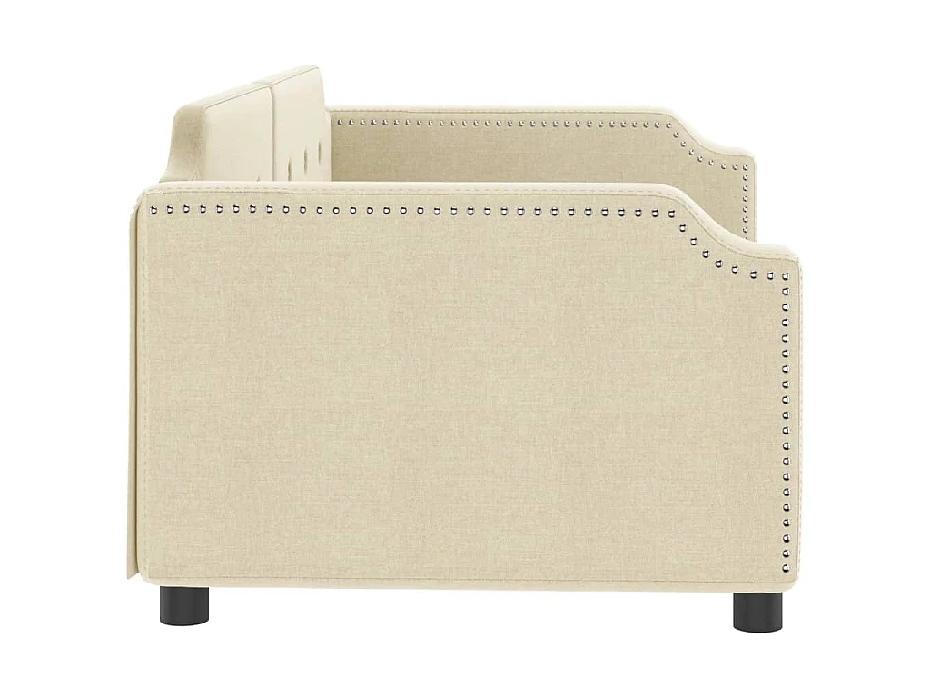 Lit de repos sans matelas crème 90x200 cm tissu