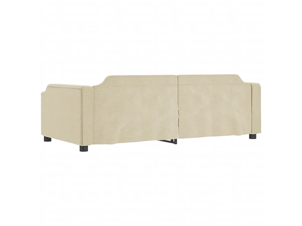 Lit de repos sans matelas crème 90x200 cm tissu