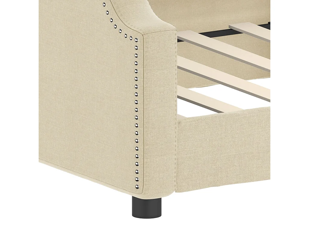 Lit de repos sans matelas crème 90x200 cm tissu