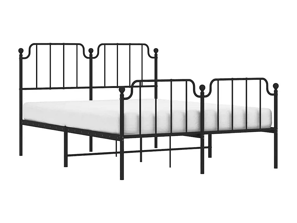 Estructura cama sin colchón con estribo metal negro 150x200 cm