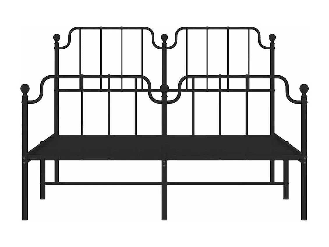 Estructura cama sin colchón con estribo metal negro 150x200 cm