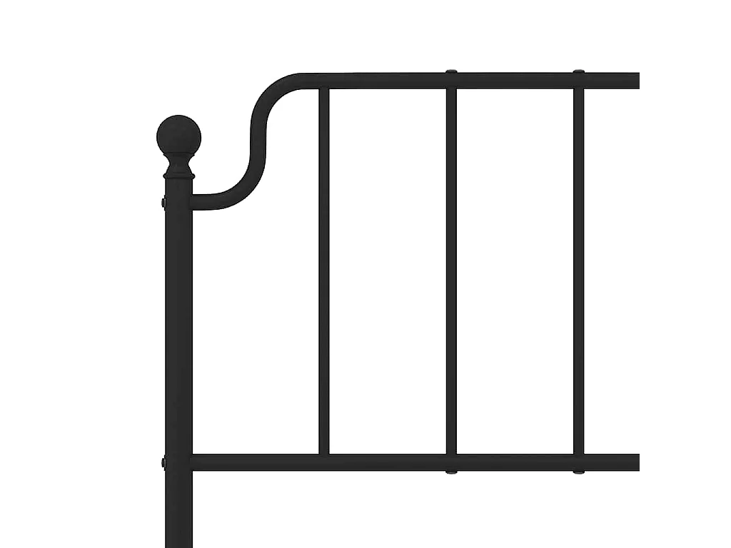 Cadre de lit métal sans matelas avec pied de lit noir 150x200cm