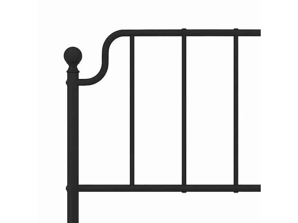 Cadre de lit métal sans matelas avec pied de lit noir 150x200cm