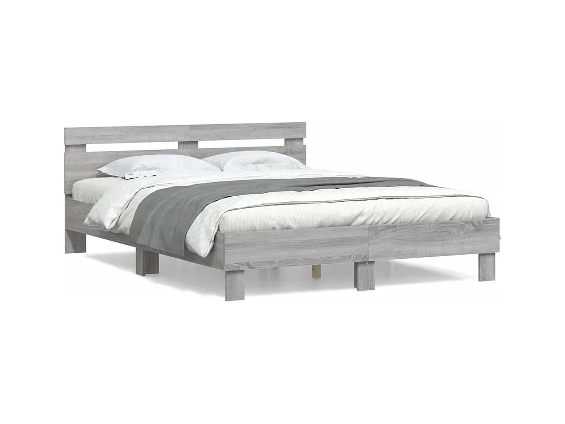 Giroletto Testiera Grigio Sonoma 140x190 cm Legno Multistrato