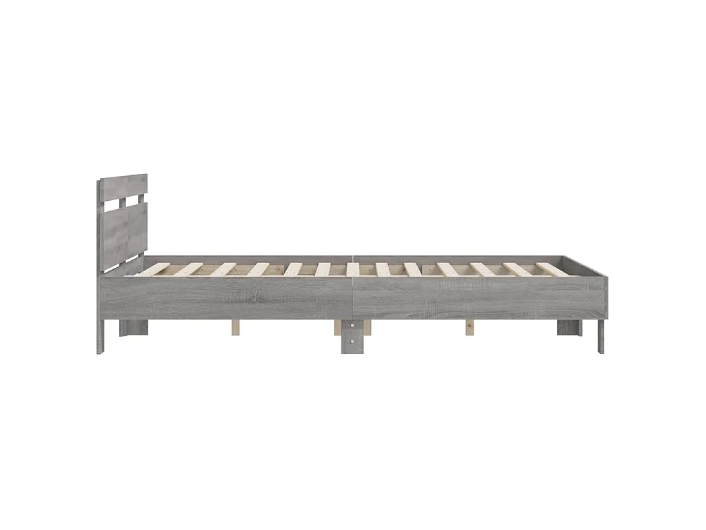 Bedframe met hoofdeinde bewerkt hout grijs sonoma 140x190 cm