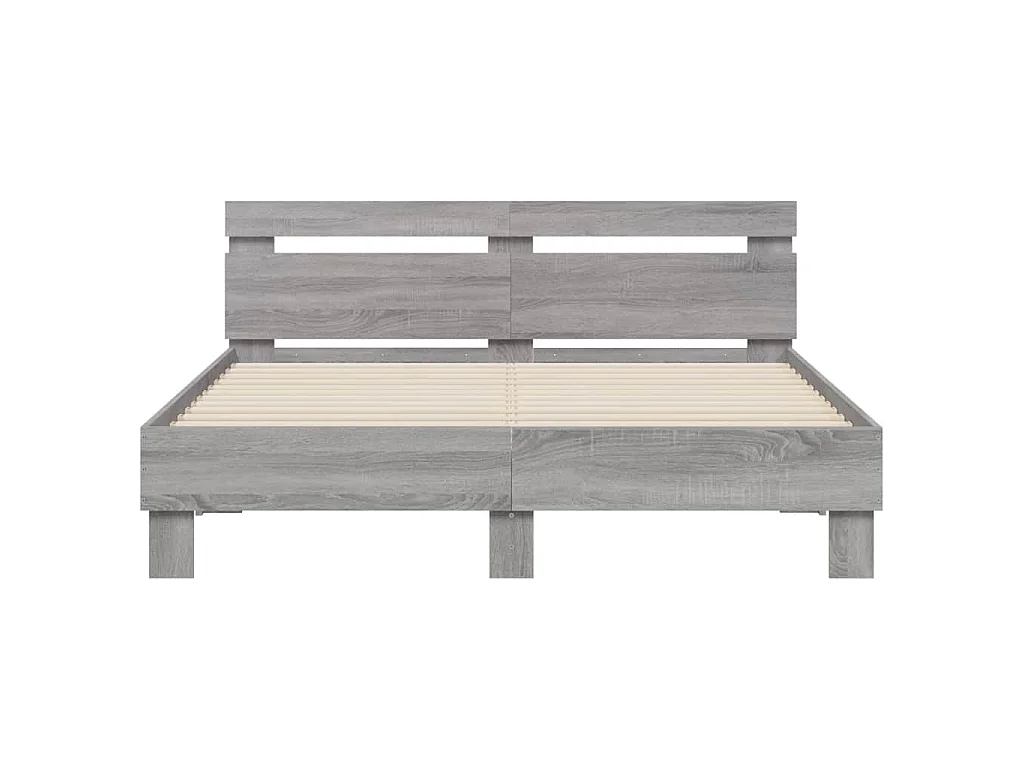 Cadre de lit sans matelas sonoma gris 140x190 cm