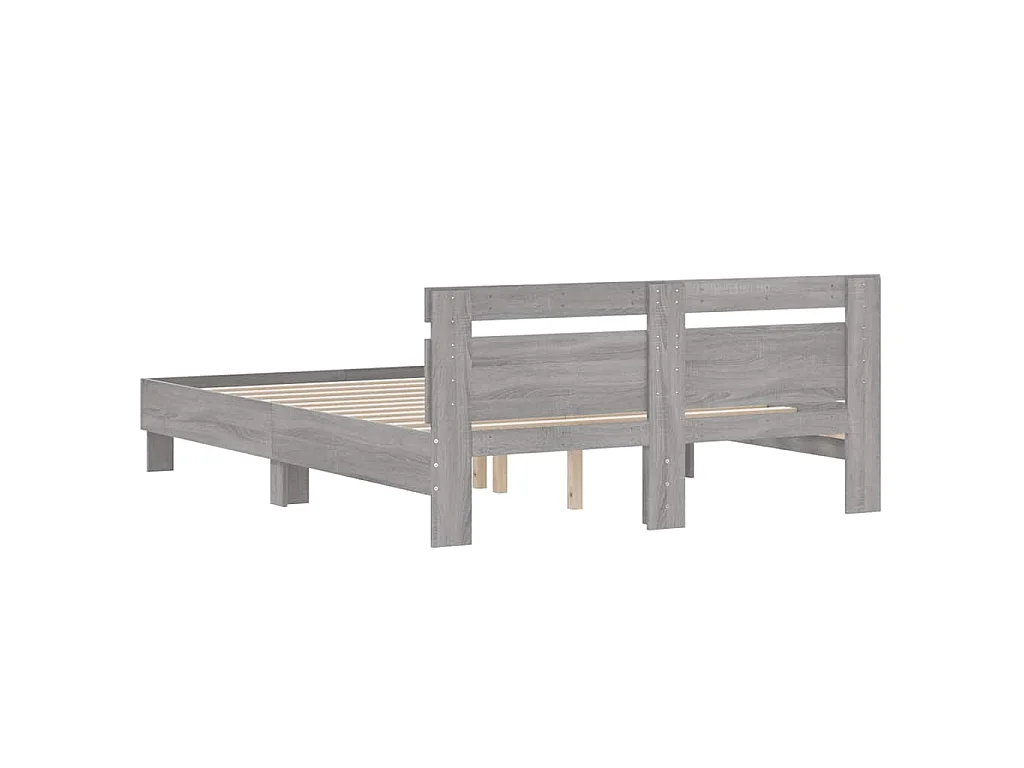 Cadre de lit sans matelas sonoma gris 140x190 cm