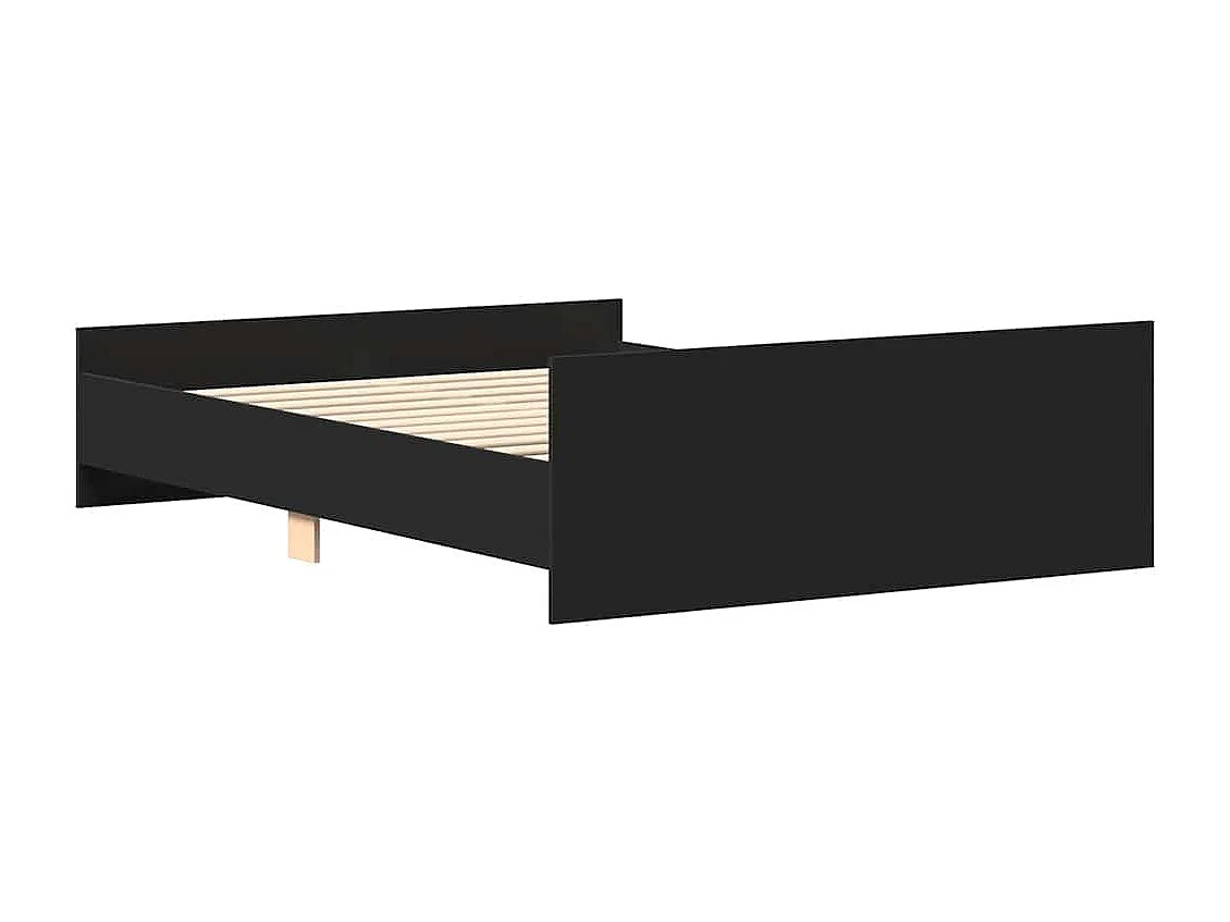 Bedframe met hoofd- en voeteneinde zwart 140x190 cm