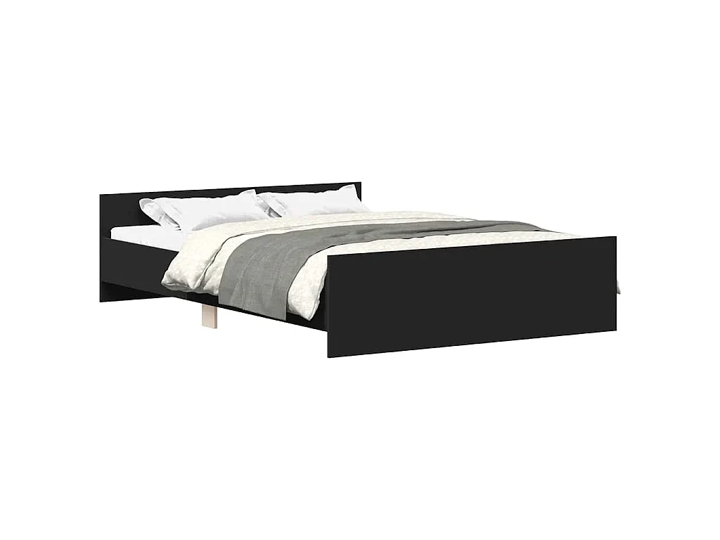 Giroletto con Testiera e Pediera Nero 140x190 cm