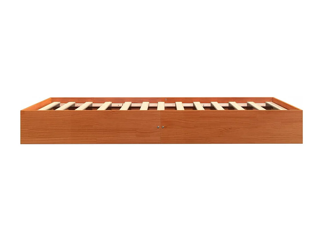 Cadre de lit sans matelas cire marron 90x190 cm bois pin massif
