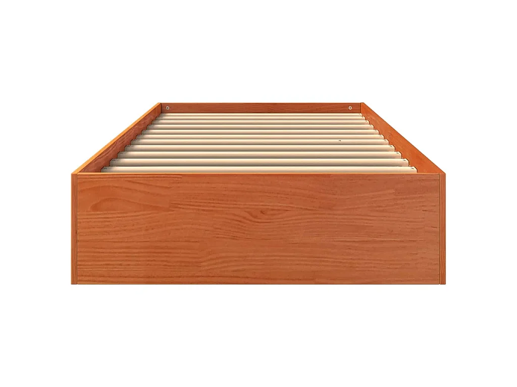 Cadre de lit sans matelas cire marron 90x190 cm bois pin massif