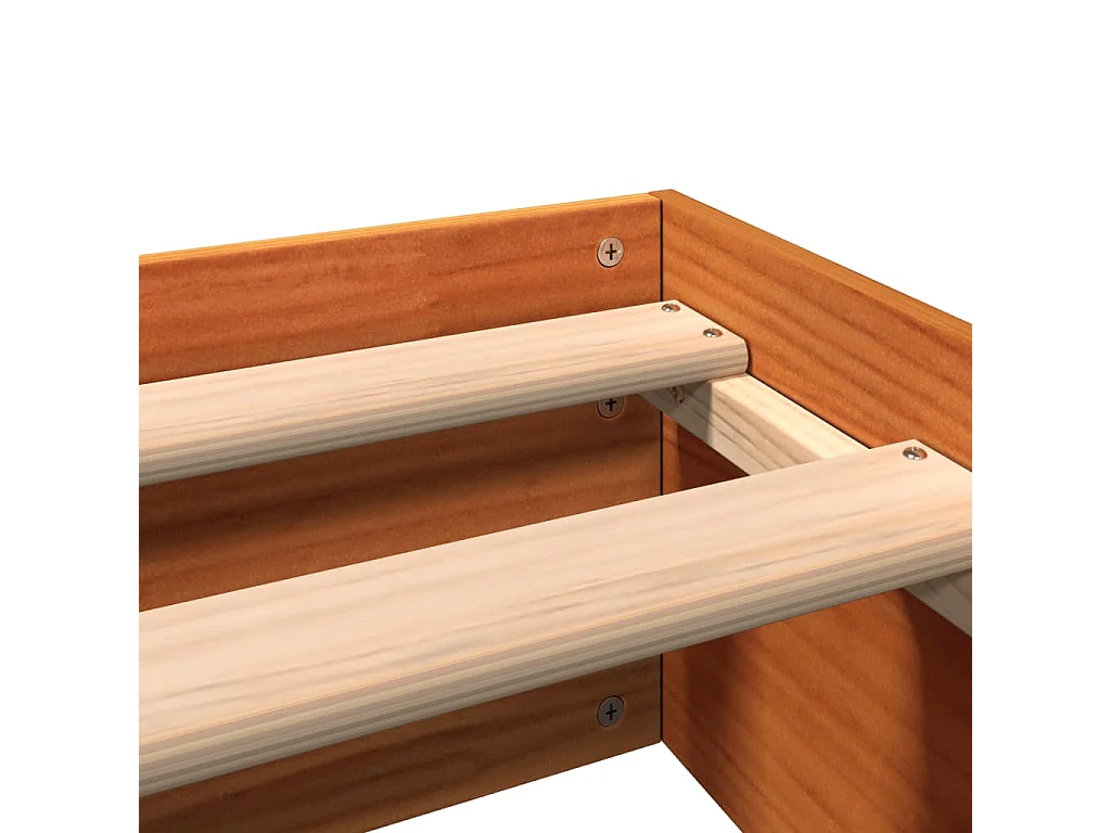 Cadre de lit sans matelas cire marron 90x190 cm bois pin massif