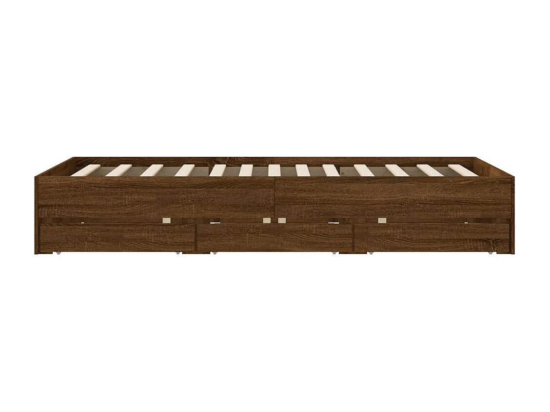 Bedframe met lades bewerkt hout bruin eikenkleur 120x200 cm