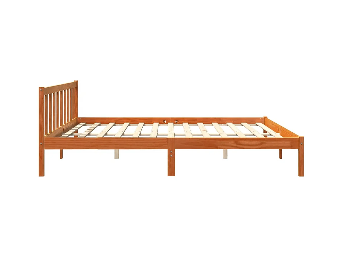 Bedframe zonder matras massief grenenhout wasbruin 180x200 cm