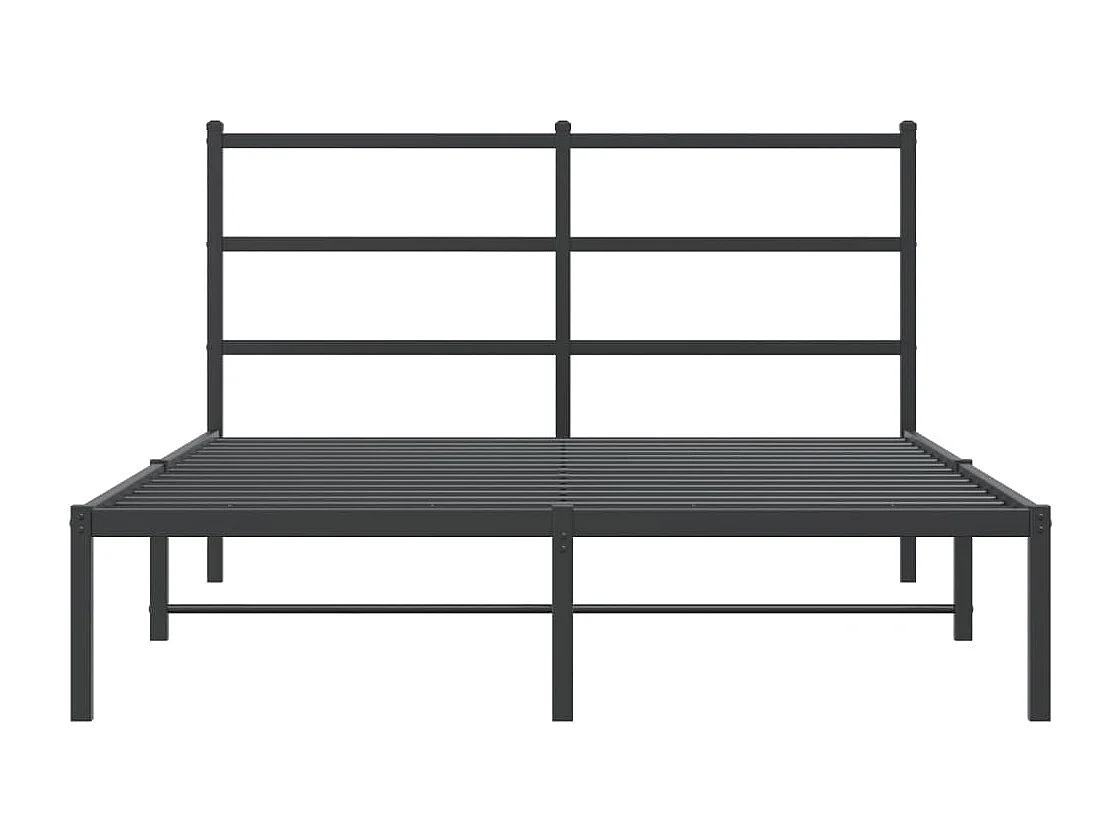 Cadre de lit métal sans matelas avec tête de lit noir 140x190cm