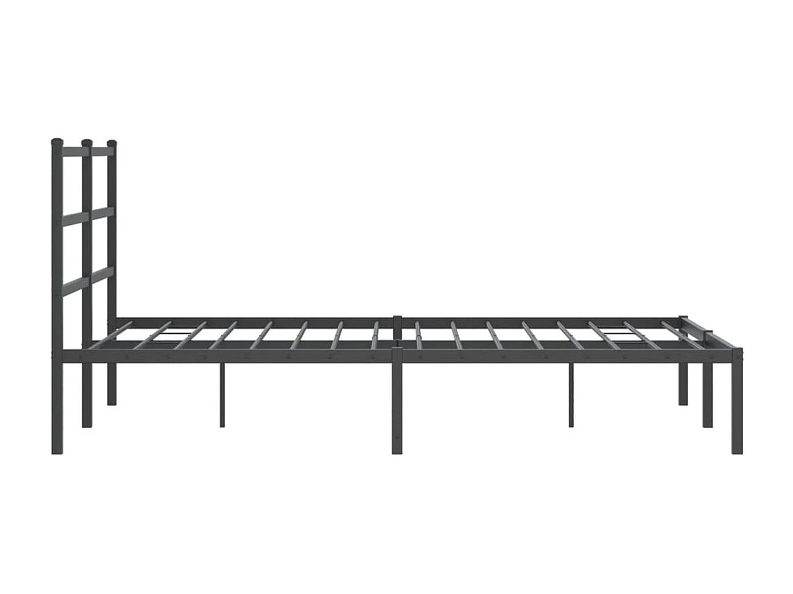 Cadre de lit métal sans matelas avec tête de lit noir 140x190cm