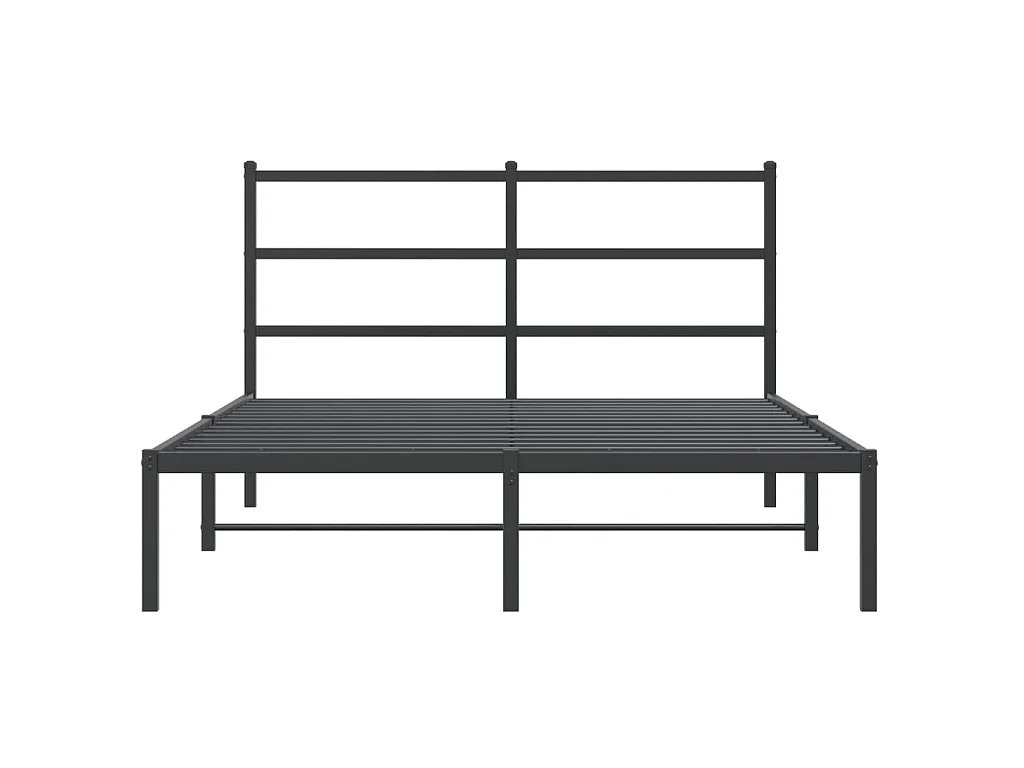 Estructura cama sin colchón con cabecero metal negro 140x190 cm