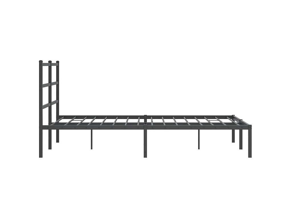 Estructura cama sin colchón con cabecero metal negro 140x190 cm