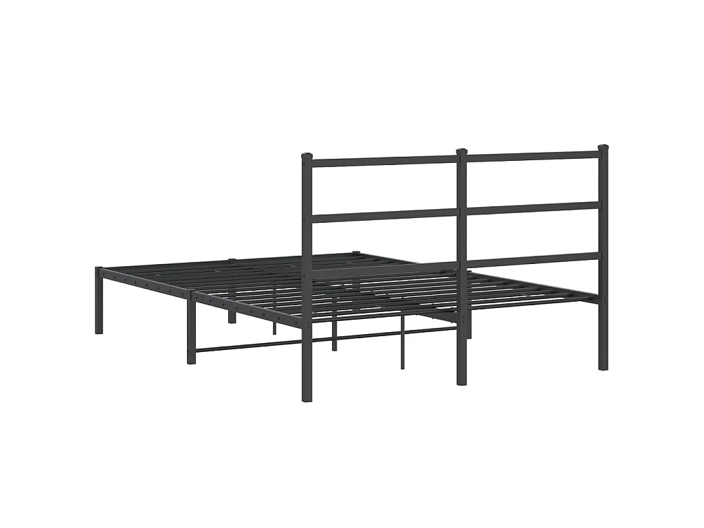 Estructura cama sin colchón con cabecero metal negro 140x190 cm