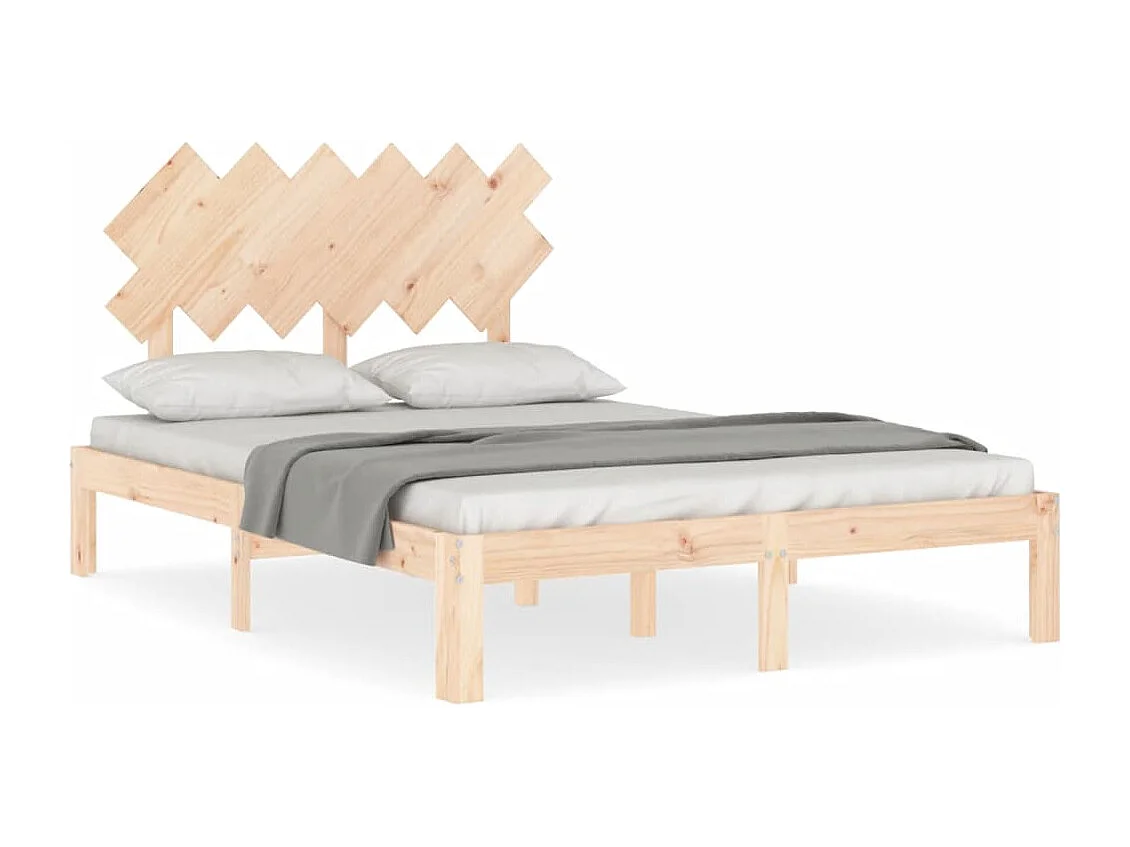 Cadre de lit sans matelas bois de pin massif